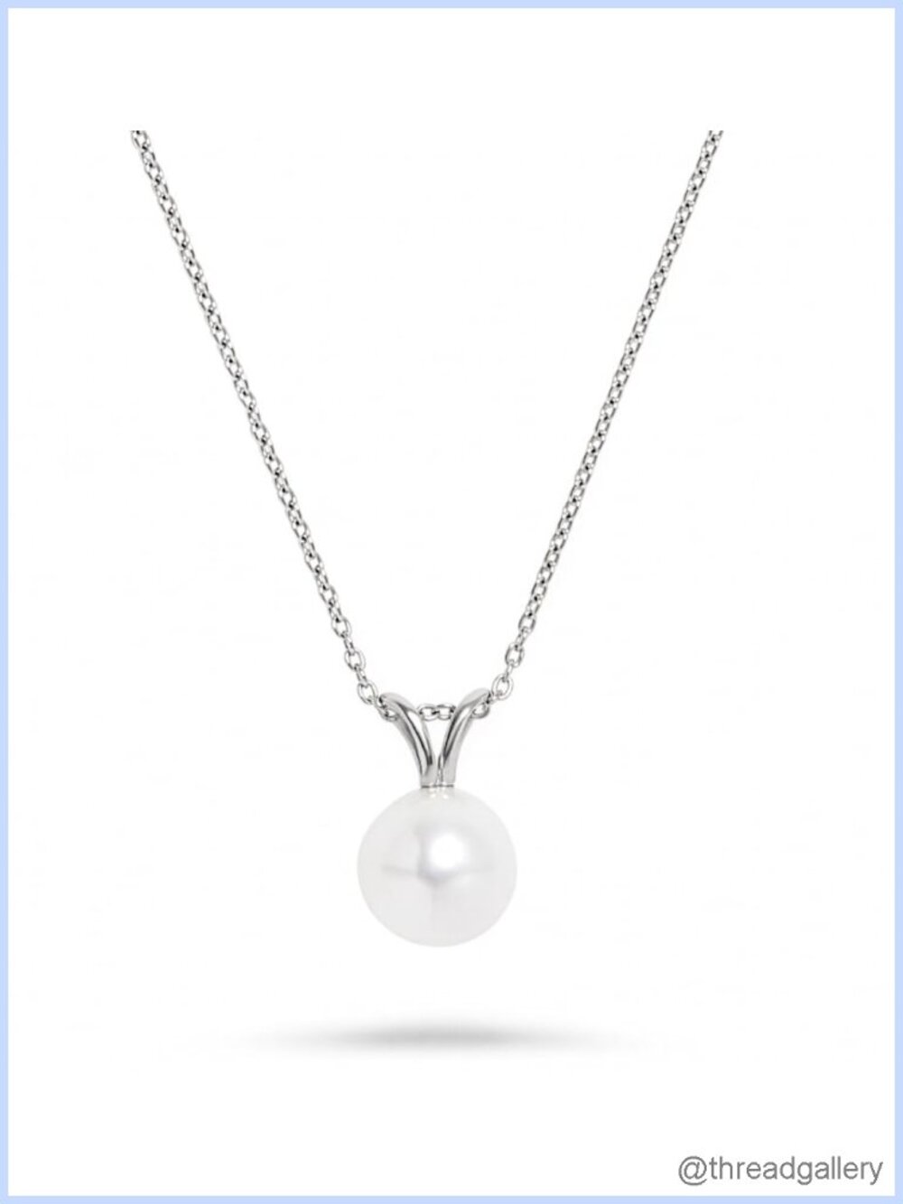 Freshwater Cultured Pearl Pendant Necklace .925 Sterling Silver 0.7mm Chain